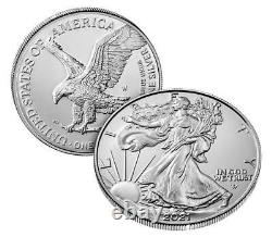 American Eagle 2021 Pièce D'une Once D'argent Non Circulée (21egn) Lot De 3