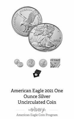 American Eagle 2021 Une Once Argent Non Circulé (w) 21gn Lot De 3 Seeled