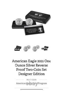 American Eagle 2021 Une Once D'argent À L'envers Jeu De Deux Pièces De Preuve Lot De 2