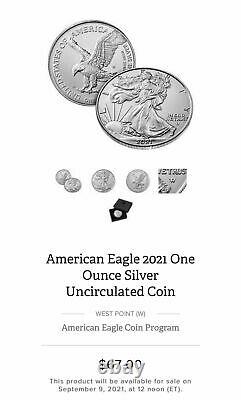 American Eagle 2021 W One Ounce Silver Coin 21egn Lot De 3 Seeled