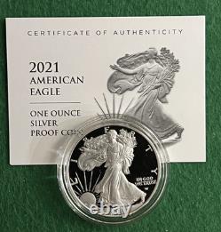 American Eagle PROOF 2021/2022 (lot de 2) avec certificat d’authenticité (COA) de la Monnaie de West Point