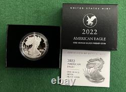 American Eagle PROOF 2021/2022 (lot de 2) avec certificat d’authenticité (COA) de la Monnaie de West Point