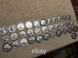 American Eagle Silver Dollar 1 Oz. Argent. 999 Collection 1986-2019 Lot De 34