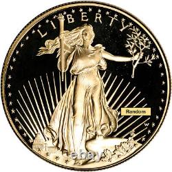 American Gold Eagle Proof 1 oz $50 Coin in Capsule Random Date<br/>

	<br/>
Aigle d'Or Américain Preuve 1 oz Pièce de 50 $ en Capsule Date Aléatoire