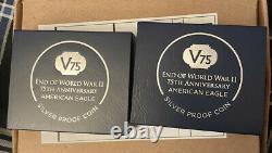 American Mint End Of World War 2 75th Anniversary Eagle Silver Proof Pièce À La Main