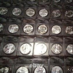 Anac 1986-2021 Lot D'aigle Argenté Ms69+ms70 (49)coins Total Aucune Réserve