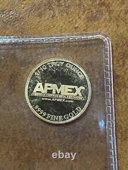 Apmex U. S Aigle Américain Avec Drapeau 1/10 Oz Fine. 9999 Menthe Scellée D'or