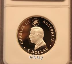 Australie 1 oz Argent NGC PF70 Gilt Proof Aigle à Queue en Wedge Première Jour d'Émission