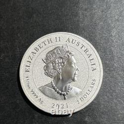 Australie 2 $ Raie Aigle Maugu 1,5 oz. 9999 Argent Fin Monnaie Élisabeth II 2021