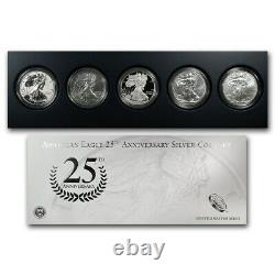 Beau 2011 Silver American Eagle 25th Anniversary 5 Pièce Us Mint Set Box A25