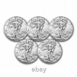 (Beaucoup de 5) 2022 $1 Aigle d'argent américain 1 oz BU