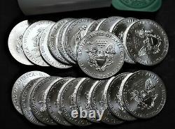 Bu Mint Roll 2014 American Silver Eagle 1 Once Pièces De Monnaie En Dollars, 20 Pièces En Rouleau