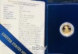 Coffret Et Certificat D'authenticité American Eagle Eagle De 1995 W Avec Preuve1 / 10 Oz
