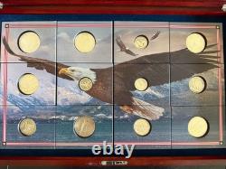 Collection de 12 pièces en argent American Eagle ultime de Danbury Mint avec étui d’exposition