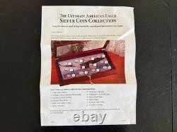 Collection de 12 pièces en argent American Eagle ultime de Danbury Mint avec étui d’exposition