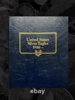 Collection de pièces d'argent américaines Silver Eagle 1986-2003 avec des tons arc-en-ciel monstres - Lot de 18 pièces