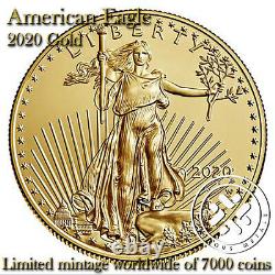 Confirmé 2020 W American Eagle Gold Uncirculated One Ounce Us Mint Coin 20eh