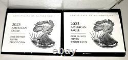 (Deux) pièces d'une once en argent American Eagle 2025-S Proof OGP