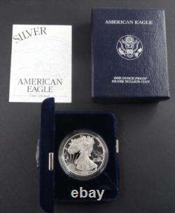 Dollar en Argent Américain Proof 2000-P Eagle $1 Boîte et COA US Mint Bullion OGP