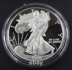 Dollar en Argent Américain Proof 2000-P Eagle $1 Boîte et COA US Mint Bullion OGP