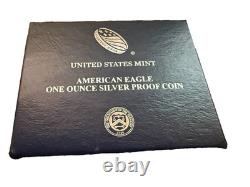 Dollar en argent proof American Silver Eagle 2018 de la Monnaie des États-Unis, pièce ASE avec boîte et certificat d’authenticité
