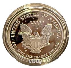 Dollar en argent proof American Silver Eagle 2018 de la Monnaie des États-Unis, pièce ASE avec boîte et certificat d’authenticité