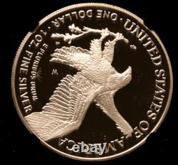 Eagle Argent Épreuve NGC Type 2 PF70 Monnaie de West Point Signé à la Main Premier Jour d'Émission