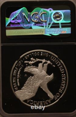 Eagle Argent Épreuve NGC Type 2 PF70 Monnaie de West Point Signé à la Main Premier Jour d'Émission