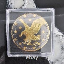 Édition anniversaire de la bague en or de l'aigle argenté de la Monnaie américaine de 2024 1 once. 999 pièce en argent capsule / coa