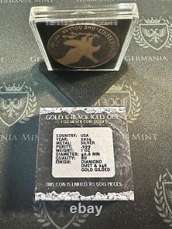 Édition limitée de la pièce d'argent américaine 2024 Silver Eagle 1 oz Or et Noir Glacé Poussière de Diamant