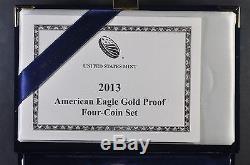 Ensemble De 4 Pièces 2013 De American Eagles Gold Avec Boite D'origine Et Coa