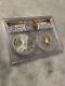 Ensemble Bimetallique 2016 American Silver Eagle Et Or 1/10 Pcgs Premier Jour D'Émission