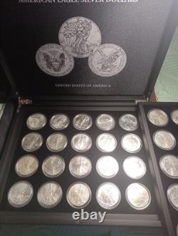 Ensemble complet de 40 pièces de l'American Silver Eagle de 1986 à 2025
