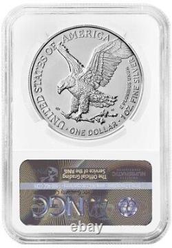 Ensemble d'aigles argentés 2023 NGC MS70 Premier Jour Rouge Blanc Noir Étiquette Trump 2024 avec boîtier