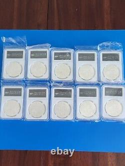 Ensemble de 10 pièces de 1 oz en argent American Eagle de 2024! Chacune dans un étui individuel