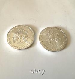 Ensemble de 2 2020 $1 American Silver Eagle 1 oz BU