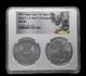 Ensemble De 2 Pi&egrave;ces 2021 $1 1 Oz Silver Eagle T1 Dernier Jour & T2 Premier Jour Ngc Ms69