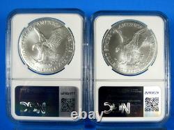 Ensemble de 2 pièces 2024&25 (P), aigle en argent avec étoile et marques d'aigle NGC Ms 70 FDOI Gaud