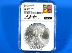 Ensemble de 2 pièces 2024&25 (P), aigle en argent avec étoile et marques d'aigle NGC Ms 70 FDOI Gaud