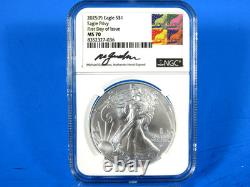 Ensemble de 2 pièces 2024&25 (P), aigle en argent avec étoile et marques d'aigle NGC Ms 70 FDOI Gaud