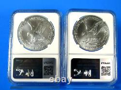 Ensemble de 2 pièces 2024 (P), Aigle en argent avec étoile privy NGC Ms 70/69 FDOI Gaudioso Sig