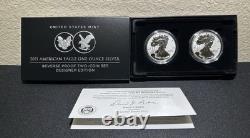 Ensemble de 2 pièces Édition Designer 2021 W & S Reverse Proof Silver Eagle 21xj