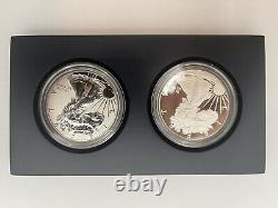 Ensemble de 2 pièces San Francisco Eagle en argent à l'épreuve inversée de 2012 avec boîte/coa