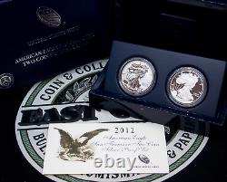 Ensemble de 2 pièces de l'Aigle en Argent Américain de San Francisco 2012 (Boîte et Certificat d'Authenticité)