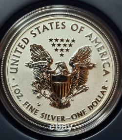 Ensemble de 2 pièces en argent American Eagle 2012 de la Monnaie des États-Unis de San Francisco, boîte d'origine avec certificat d'authenticité.
