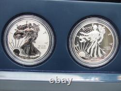 Ensemble de 2 pièces en argent Proof American Eagle West Point 2013 avec boîte et certificat d'authenticité