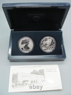 Ensemble de 2 pièces en argent Proof American Eagle West Point 2013 avec boîte et certificat d'authenticité