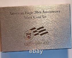 Ensemble de 3 pièces de l'Aigle en argent américain de 2006 - 20e anniversaire - US Mint OGP COA 1 $
