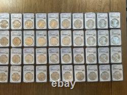 Ensemble de 40 pièces d'American Silver Eagle 1986-2024 NGC MS69 Premium PQ T1 & T2