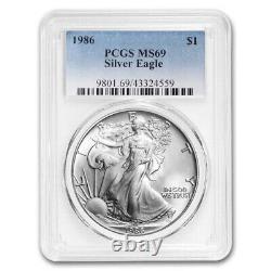 Ensemble de 40 pièces d'aigle en argent MS-69 PCGS (avec boîtes PCGS) de 1986 à 2024